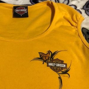 Vintage Harley Davidson Mustard Yellow Tee